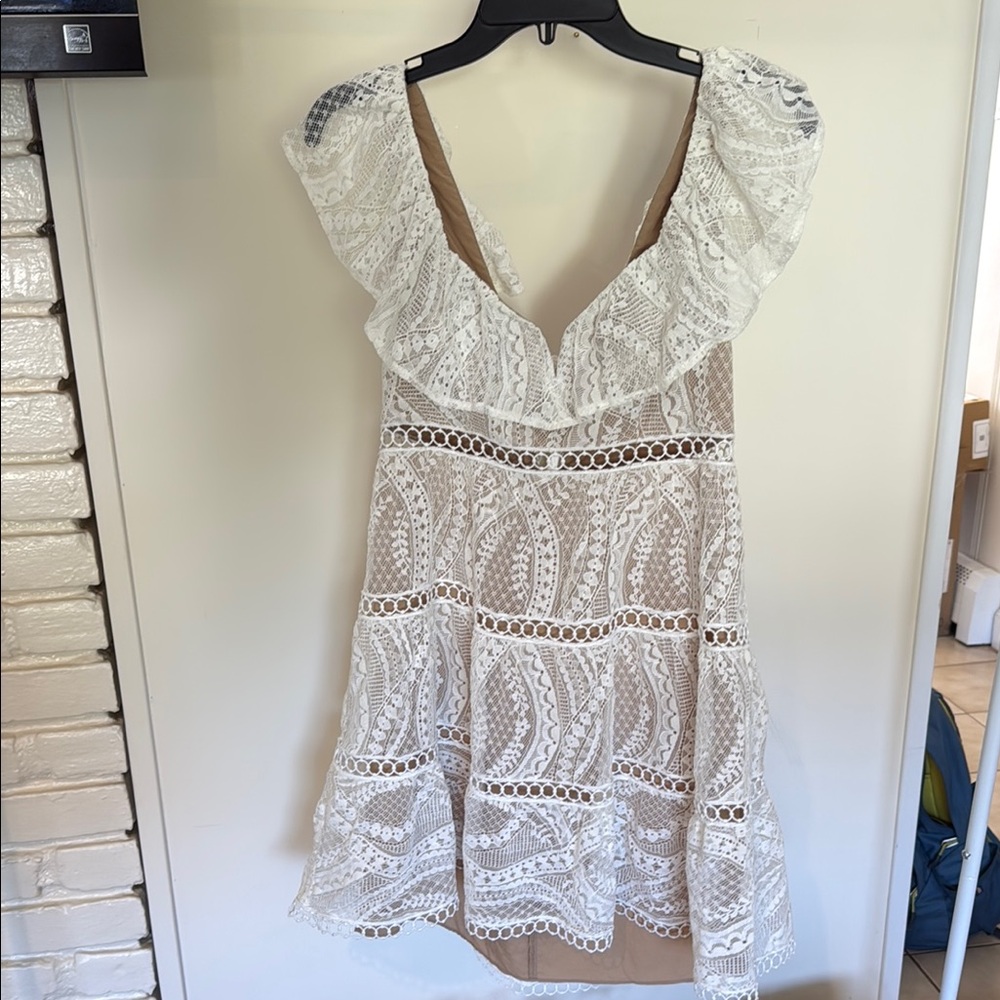Saylor Lace Dress with Ruffle Accents
